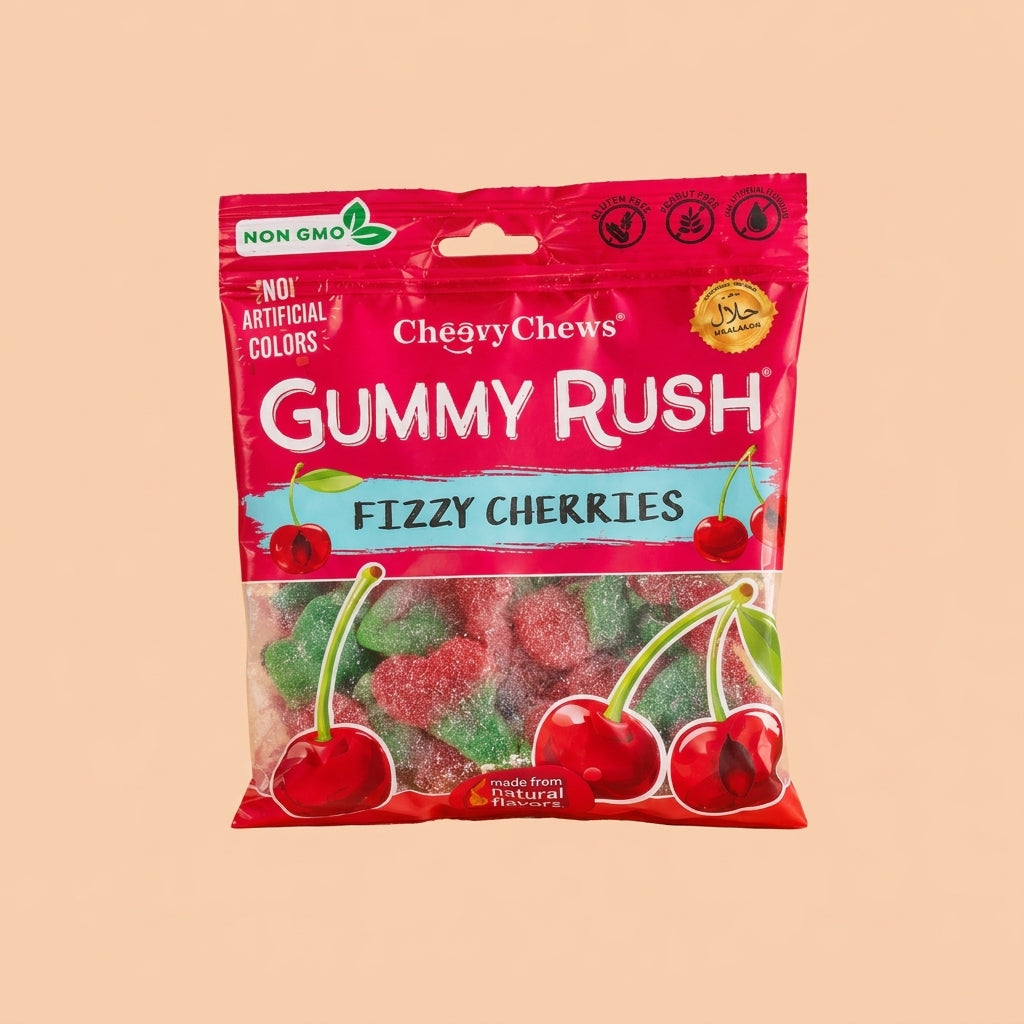 Gummy Rush Fizzy Cherries (90g)